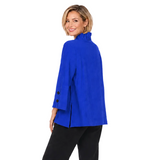 Textured Ruffle Collar Jacket in Blue - 2449-NP-BLU