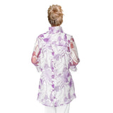 Effortless Elegance Sheer Floral Blouse in Purple - 2277J-PPL