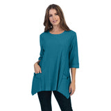 Focus Patch-Pocket Ribbed Tunic in Ocean - CS-330-OCN - Size L