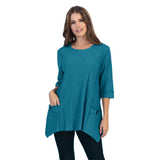 Focus Patch-Pocket Ribbed Tunic in Ocean - CS-330-OCN - Size L