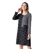 Travel Knit Circles & Dots Print Dress in Black - 55581-BK