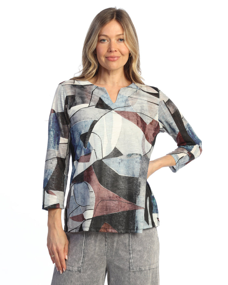 Notch Neck Slub Top - 67