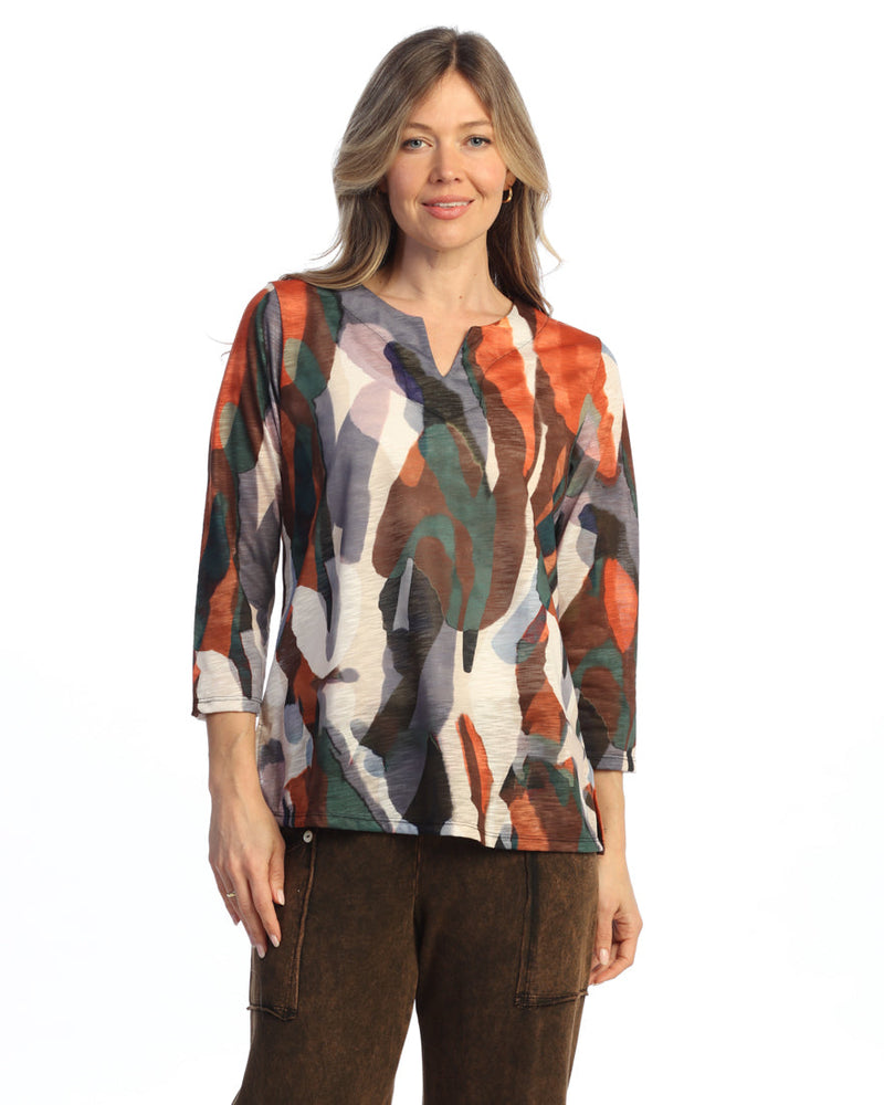 Notch Neck Slub Top - 67