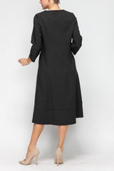 3-Flower Petal Front-Zipper Dress - 6783D