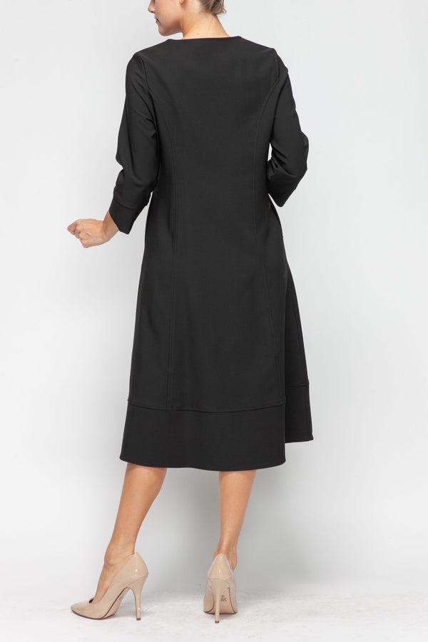 3-Flower Petal Front-Zipper Dress - 6783D