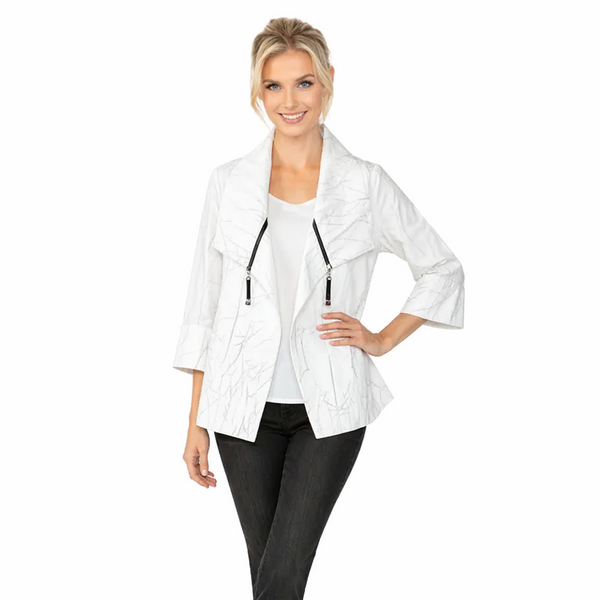 Marbled Texture Jacket in White - 6793J-WHT