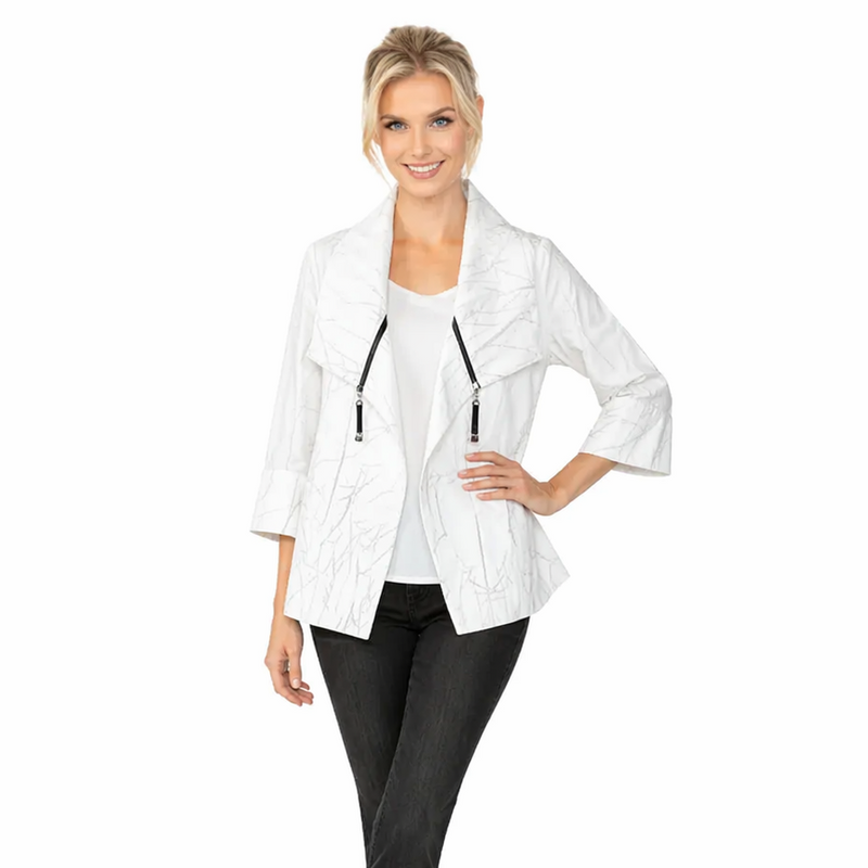 Marbled Texture Jacket in White - 6793J-WHT