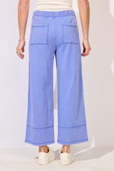Color Washed Terry Cropped Wide Leg - 68097