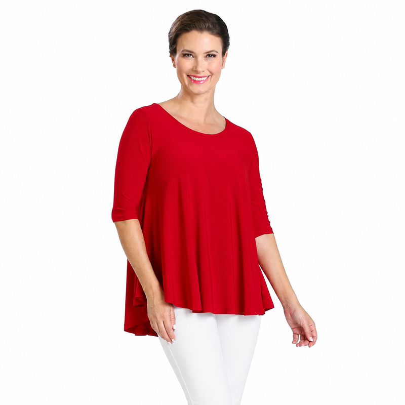 Solid High-Low Top in Red - 6899T-RED