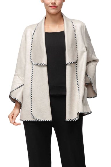 Faux Suede Open Front Jacket in Sand - 6916J