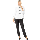 Textured Tulip Sleeve Jacket in White - 6990J-WT