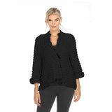 Solid Asymmetric Jacket in Black - 3715-BLK