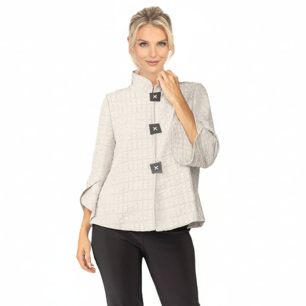 Elegant Textured Swing Jacket in Taupe - 6990J-TP