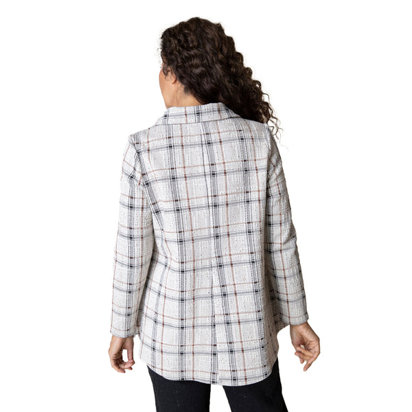 Plaid Zip-Front Jacket in Putty - 32847