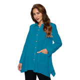 Pocket Waffle Tunic Shirt in Ocean - FW154-OCN