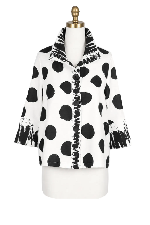 Polka-Dot Jacket in Black & White- 4939-WT