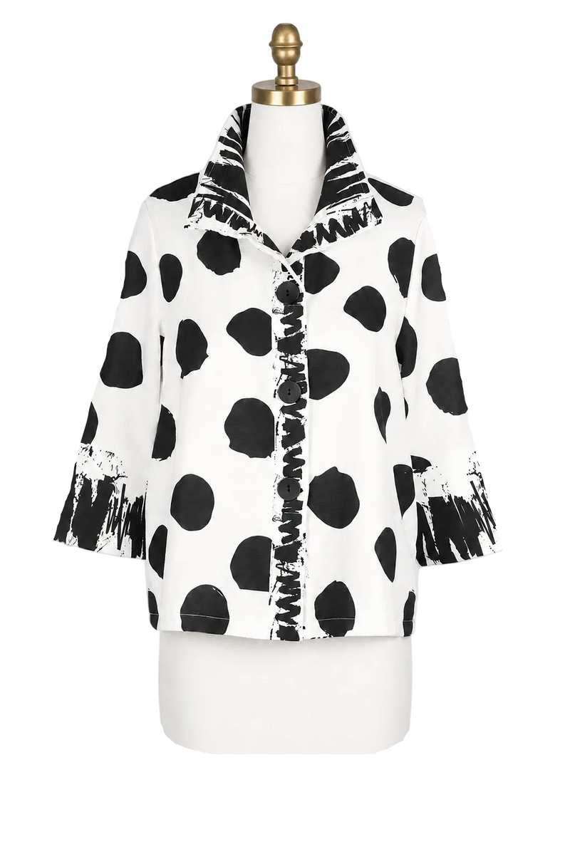 Polka-Dot Jacket in Black & White- 4939-WT