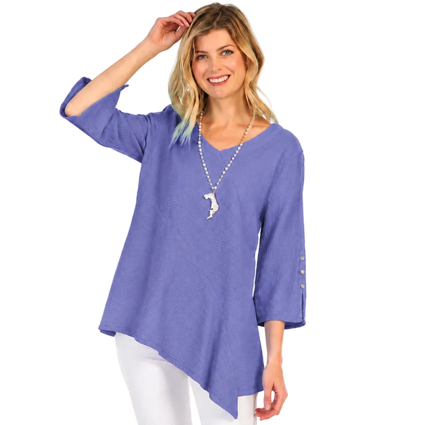 Lightweight Cotton Waffle-Knit Tunic in Future Dusk - LW102