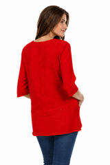Diagonal Rib Cotton Tunic in Plus Sizes - CS342P
