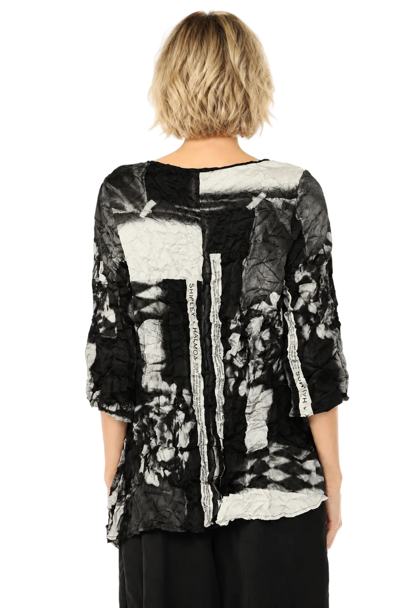 Just In! Abstract-Print Crinkled Tunic  - 4266