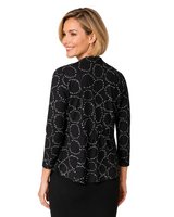 Dotted Circle Print Open-Front Jacket in Black & White - 55430 - Size XS Only!