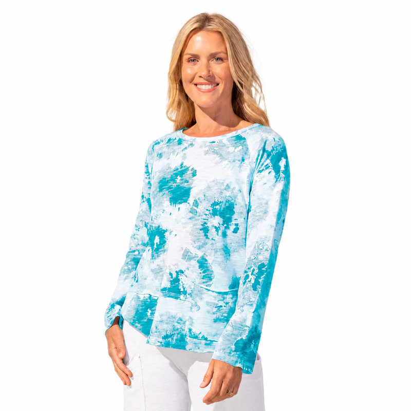 Artful Sunburst Print Cotton Pocket Pullover - 14420