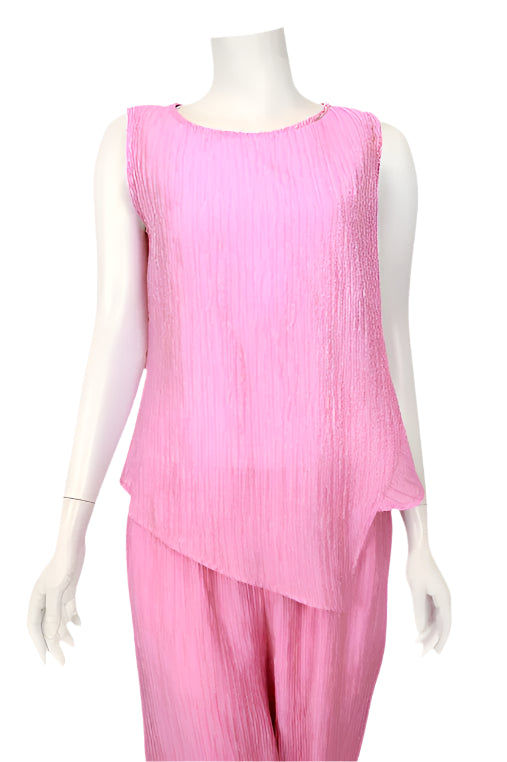 Textured Stripe Sleeveless Tank Top in Orchid - 7054T-ORC