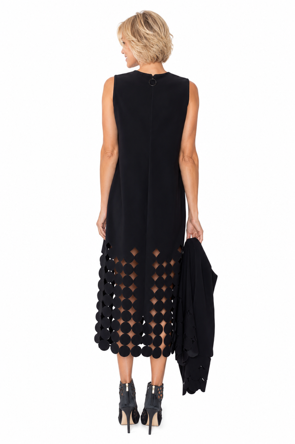Fashion-Forward Cut-Out Midi Dress in Black - C1240D