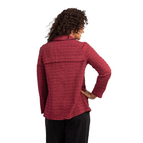Habitat Pucker Weave Lapped Seam Swing Shirt in Cranberry - 23730-CNB - XL & XXL