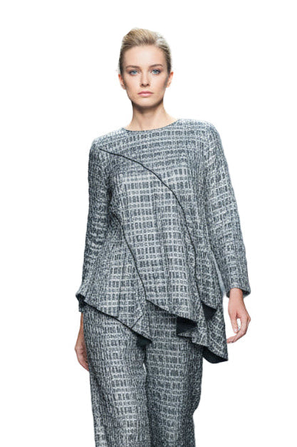 Striking Textured Swing Tunic in Silver - 7235T-SLV