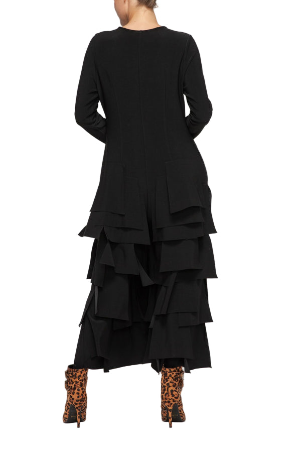 Tiered Cascading Jumpsuit in Black - 7232JS-BLK