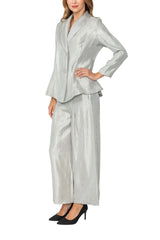 Elegant Shawl Collar Blazer in Silvery Taupe - 7250J