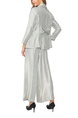 Elegant Shawl Collar Blazer in Silvery Taupe - 7250J