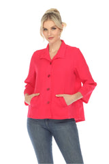 Pleat Back Crinkle Jacket in Rose - 30649-ROS