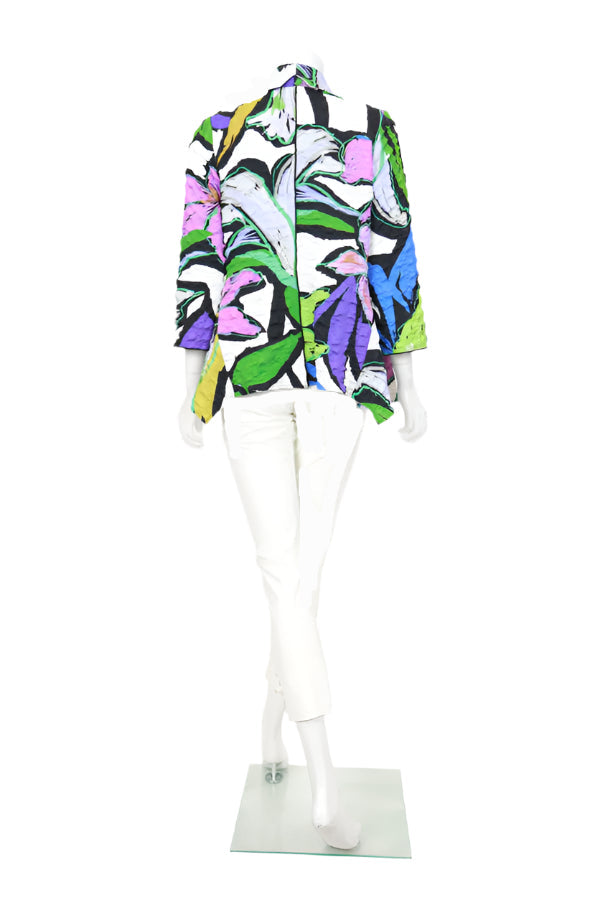 Just In! Easy Colorful Floral Pop Art Jacket - 7291J