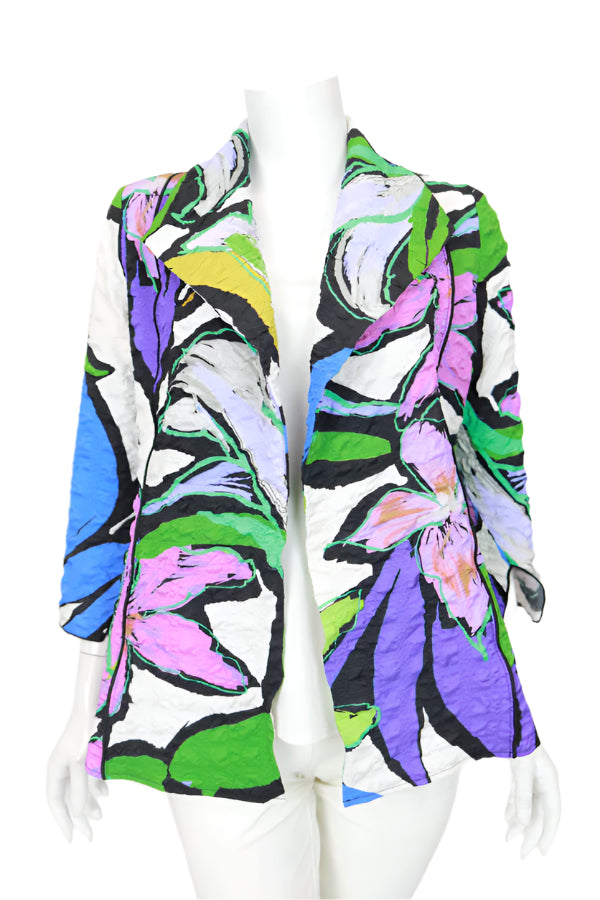 Just In! Easy Colorful Floral Pop Art Jacket - 7291J