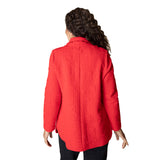 Box Quilt High Neck Jacket in Apple Red - 53315-APL - Size M Only!