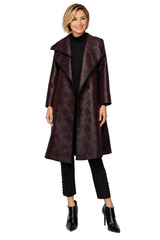Just In! Textured Jacquard Jacket in Wine & Black - 7343J