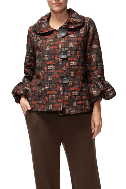 Textured Metallic Grid Jacket - 7354J-RST