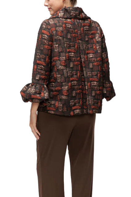 Textured Metallic Grid Jacket - 7354J-RST