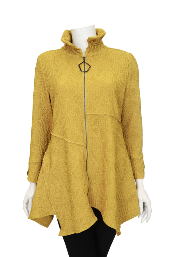 Textured Wire Collar Tunic Jacket in Gold - 7359T-GLD