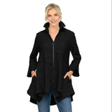 Tone-On-Tone Jacquard Tunic Jacket in Black - 7359T-BLK