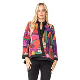 Mosaic Asymmetric Jacket in Red - 6696J- RD