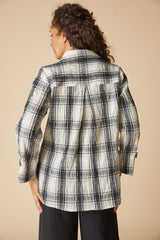 Habitat Crinkle Windowpane Tab Swing Shirt - WINTER WHITE - image 3