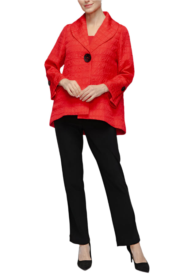 Textured Hi-Low Jacket in Red - 7525J-RD