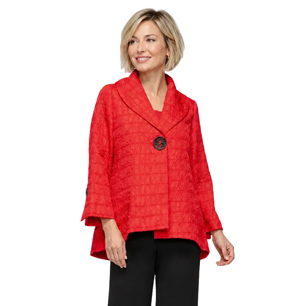 Textured Jacquard Jacket in Red - 7525J-RD