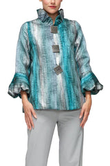 Metallic Stripe Jacket in Blue - 7572J-BLU