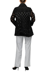 Shawl Collar Cutout Jacket in Black - 7621J-BLK