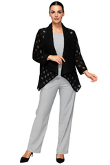 Shawl Collar Cutout Jacket in Black - 7621J-BLK