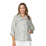 Elegant Three-Button Jacket in Silvery Taupe - 7639J